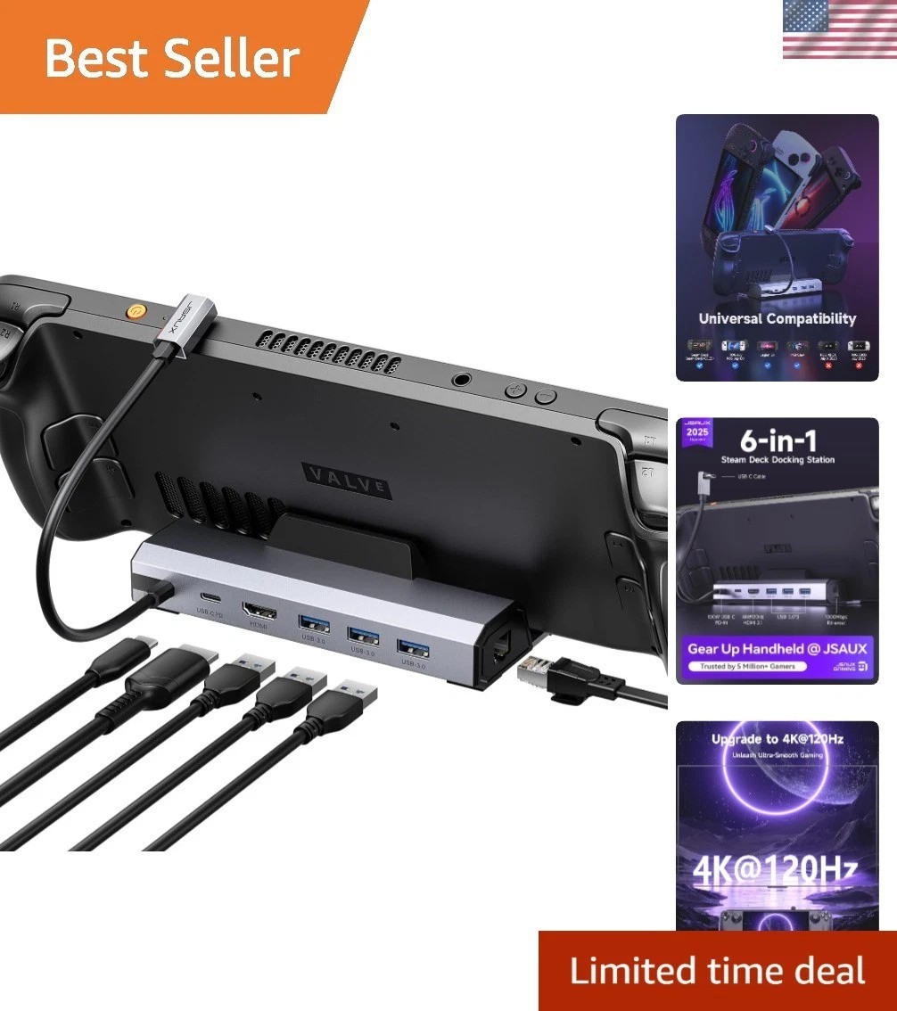 4K@120Hz Docking Station with 100W Charging & Gigabit Ethernet for ROG Ally X