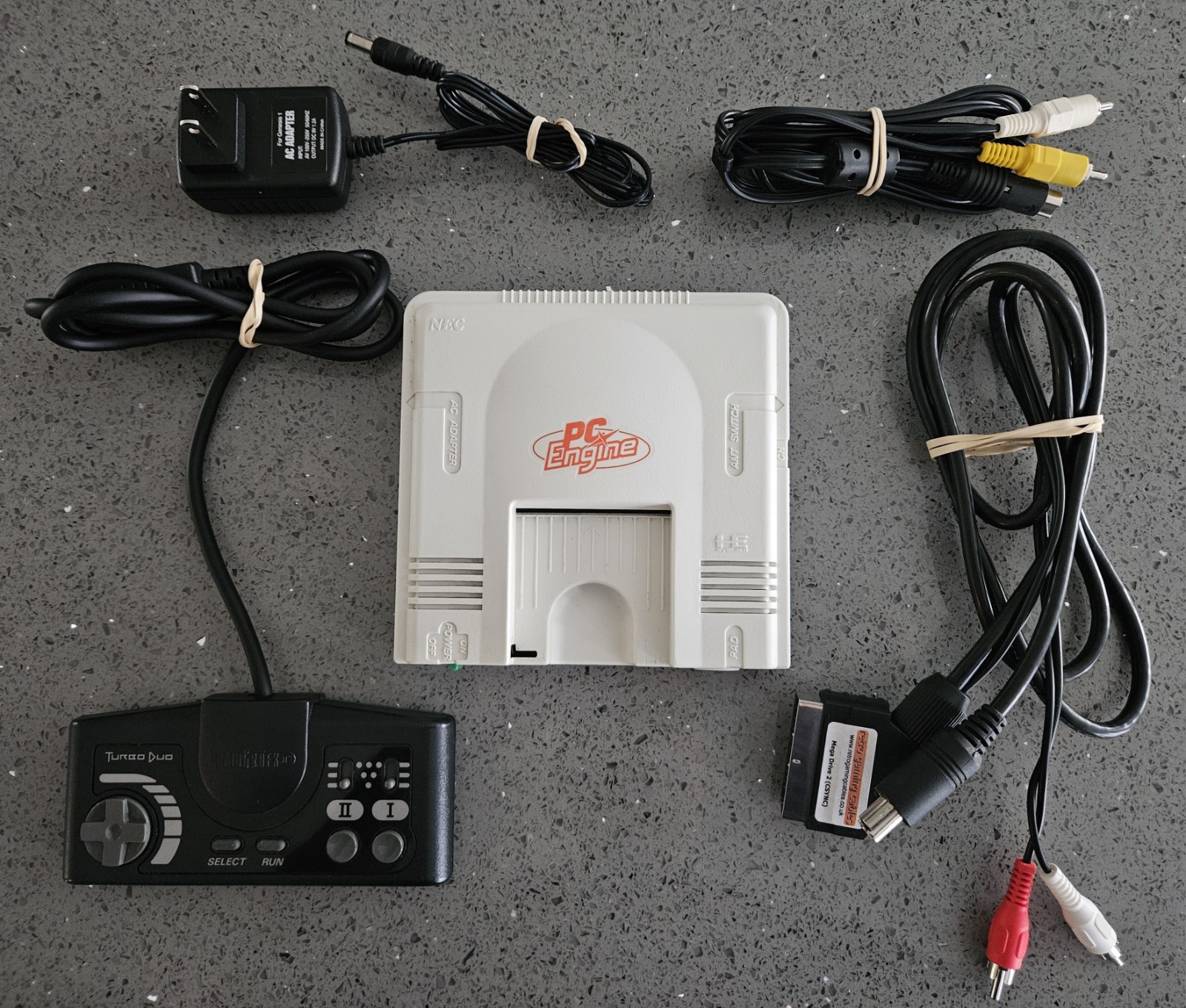 PC Engine/TurboGrafx-16 Console w RGB & Jailbar Fix, TurboDuo Pad, SCART, PSU…