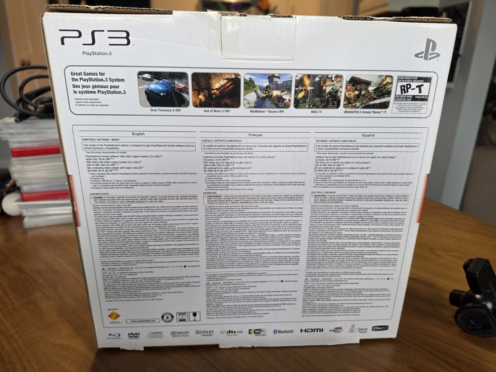 PS3 Bundle. CEHC-2101A System, 11 Games, 2 Controllers, 2 Wands, & PS Eye Camera