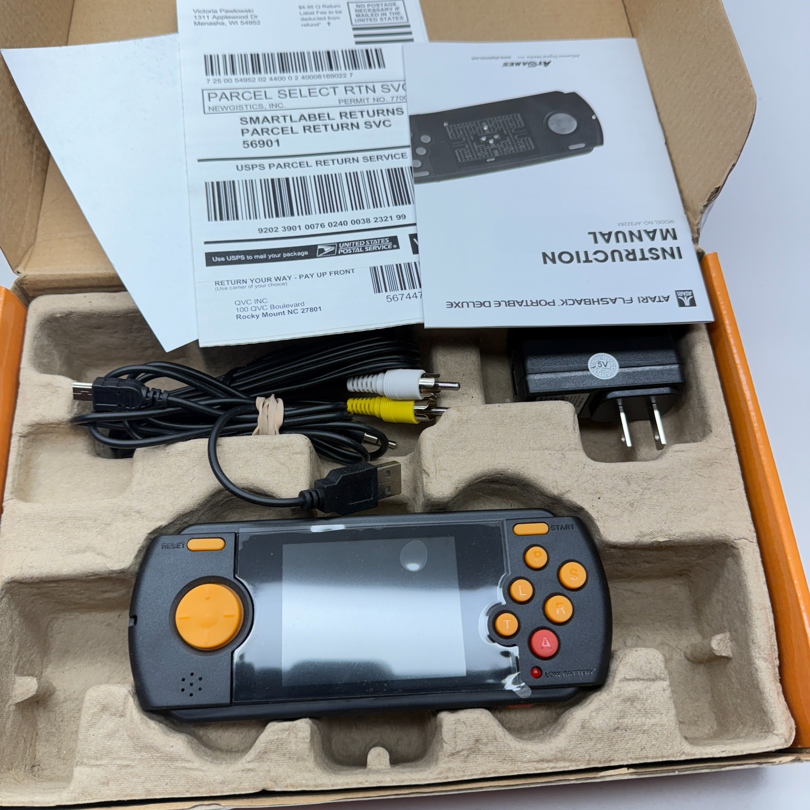 Atari Flashback Portable Black Handheld Console 70 Built in Games New W/Stand