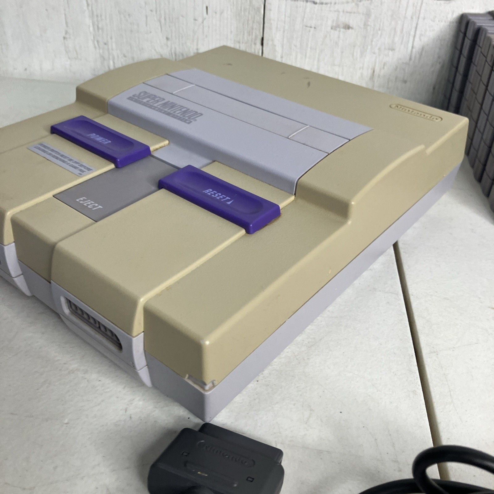 Super Nintendo SNES System Console Bundle W/ 10 Games Mario World Mario Kart