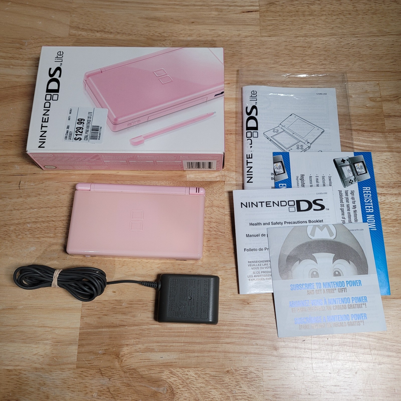 Nintendo DS Lite Console Coral Pink CIB Complete in Box Matching Serial – Tested