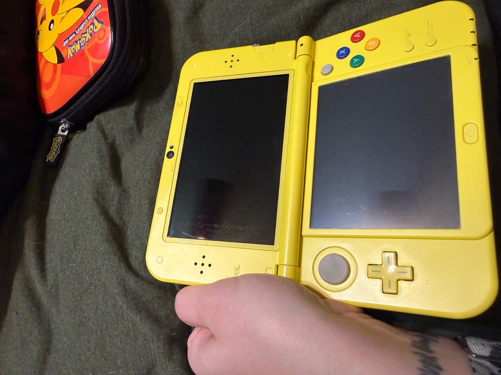 Nintendo 3DS XL Pikachu Edition USED no box, comes with charger