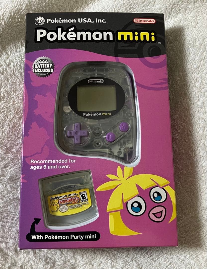 Tested Pokemon Mini Console US English Version Smoochum Purple w/Pokemon Party M
