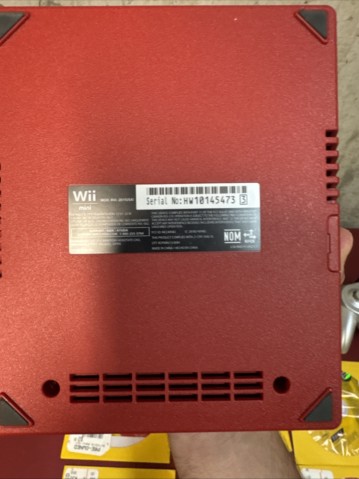 Nintendo Wii Mini Red Console Bundle w/OEM Controllers, Cords & 6 Games