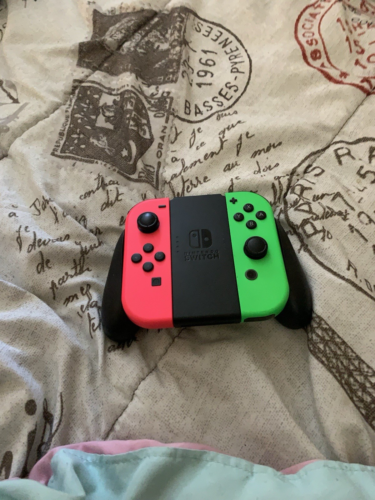 Nintendo Switch Console Neon Red & Neon Green Joy-Con, Dock, Grip, Charger