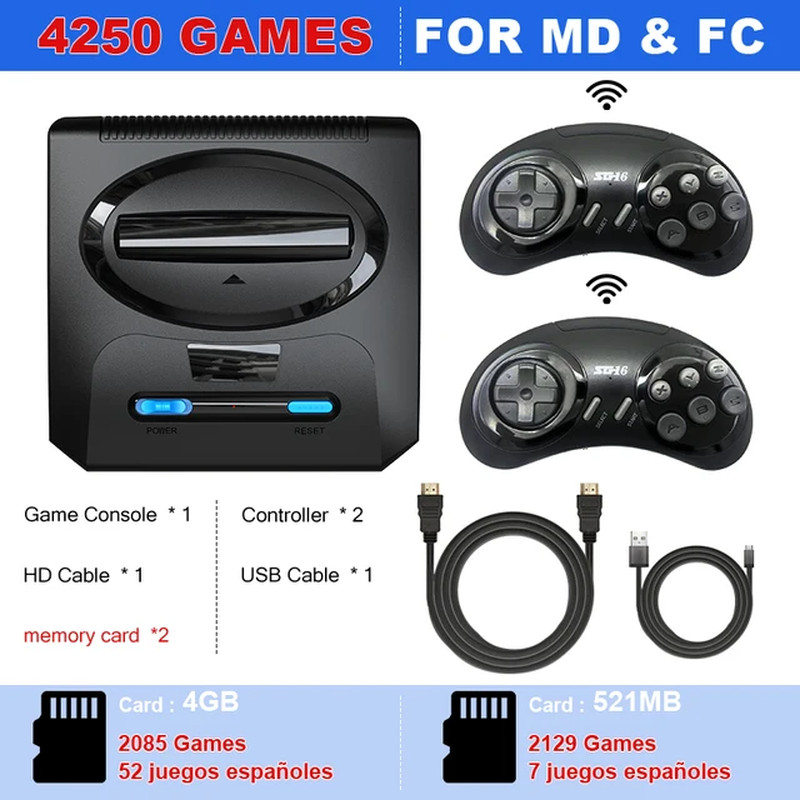 Segas-Md 16BIT Video Game Console – For Sega Mega Drive Genesis FC Dendy – So