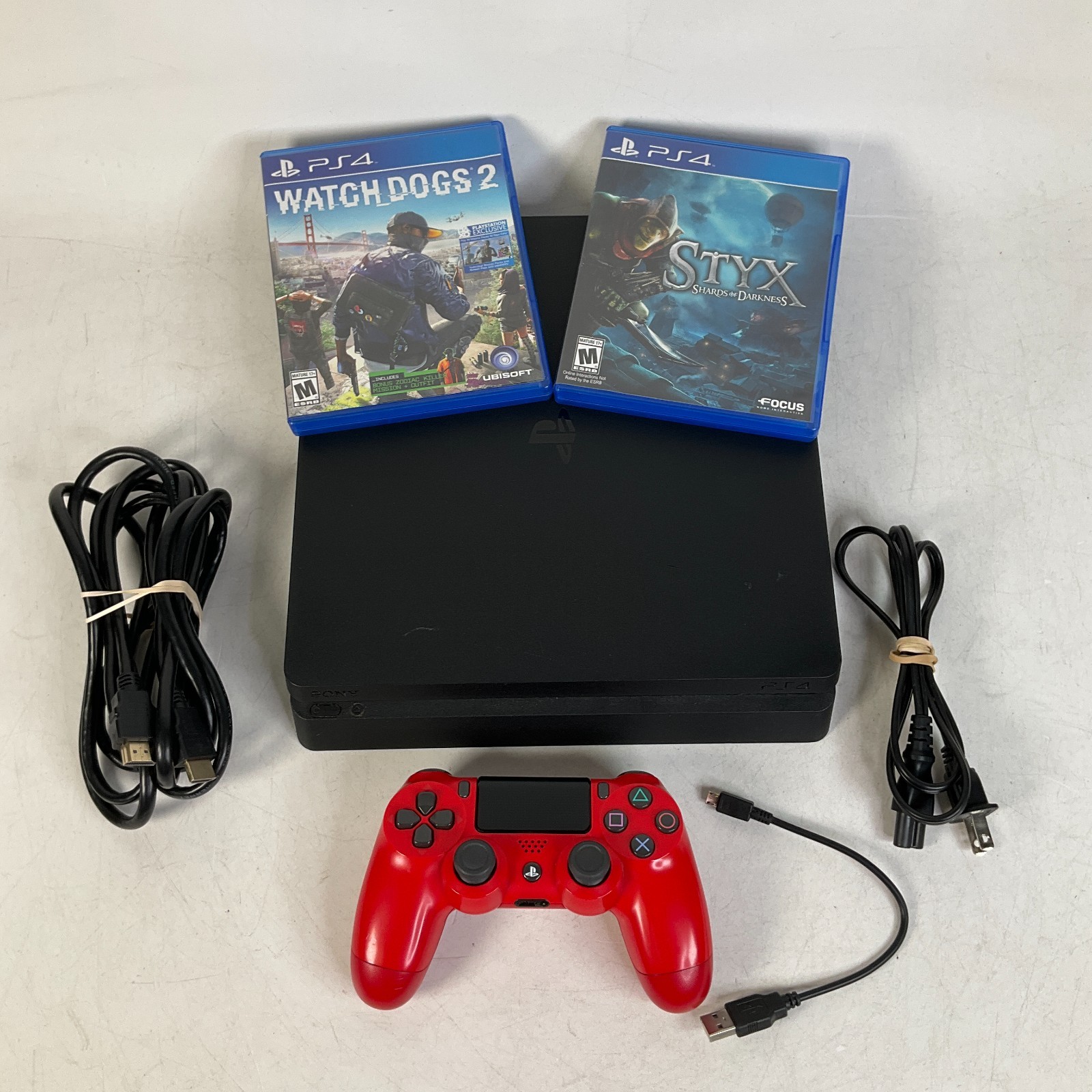 Sony PlayStation 4 PS4 CUH-2115B Slim Gaming Console With Controller& Games
