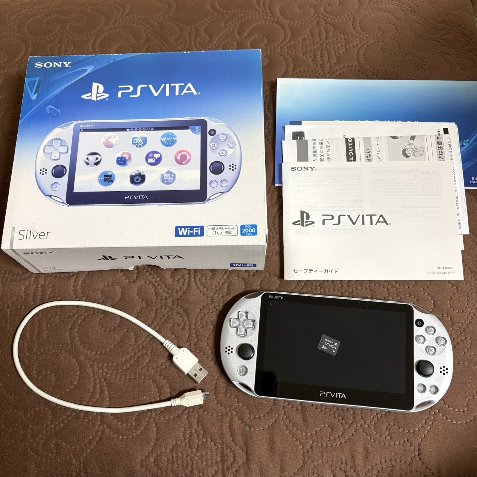 Excellent SONY PlayStation PS Vita Wi-Fi PCH-2000 Silver Console Tested