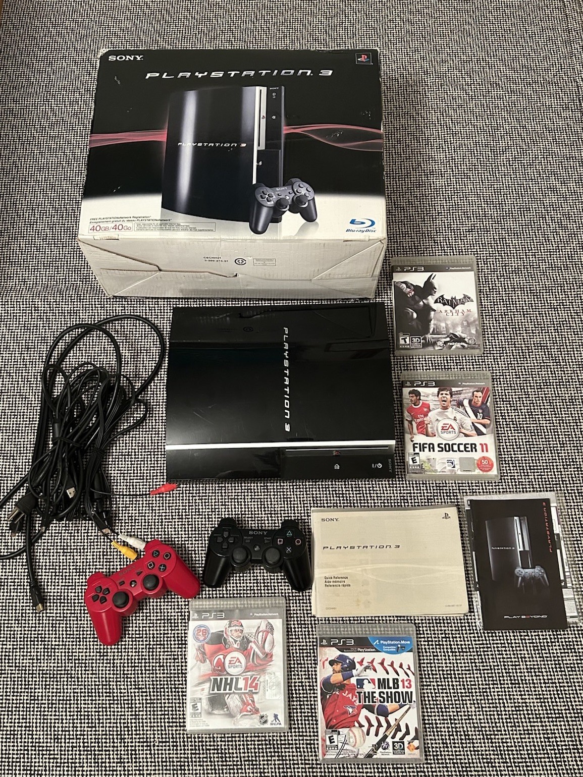 PlayStation 3 Fat Console Bundle CECHH01 Complete Box CIB PS1 PS3 Tested WORKS