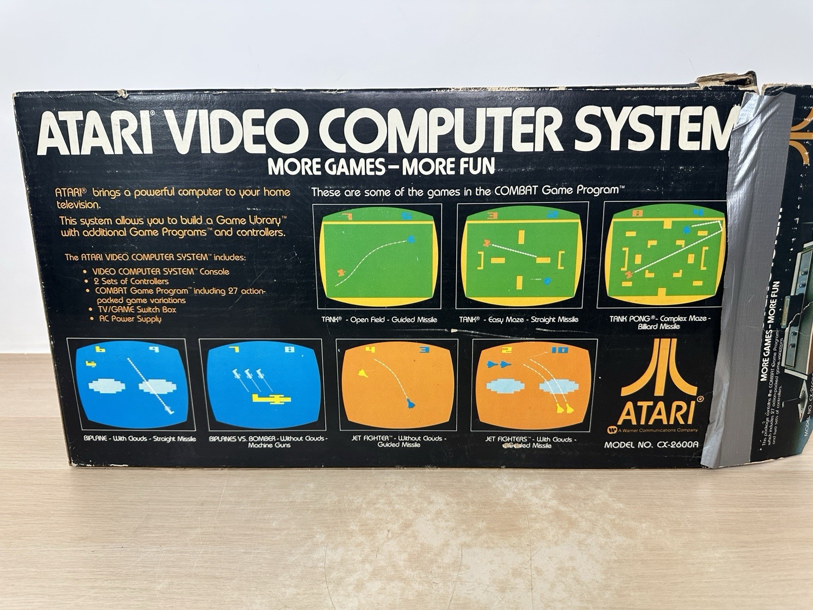 Atari CX-2600 Console in Original In Box w/ Manual, Controllers, Paddles – WORKS