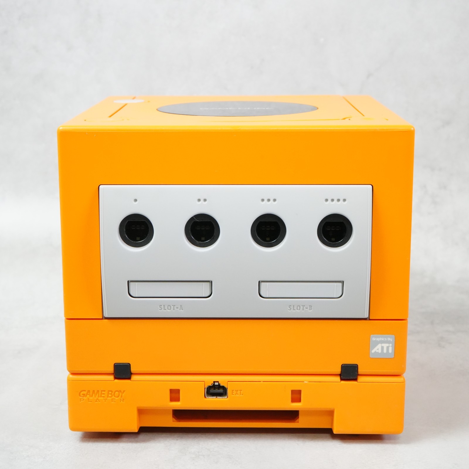 Nintendo GameCube Spice Orange NTSC U-C/J Region Switch Mod w/Gameboy Player