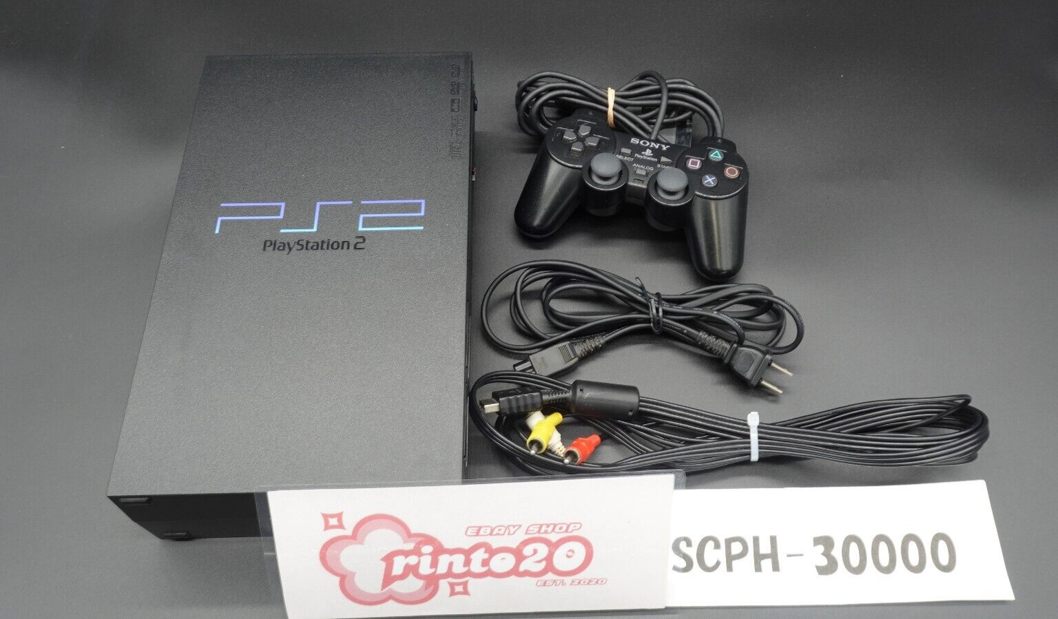 Sony PlayStation2 PS2 black SCPH-30000 Console controller Cable Working NTSC-J
