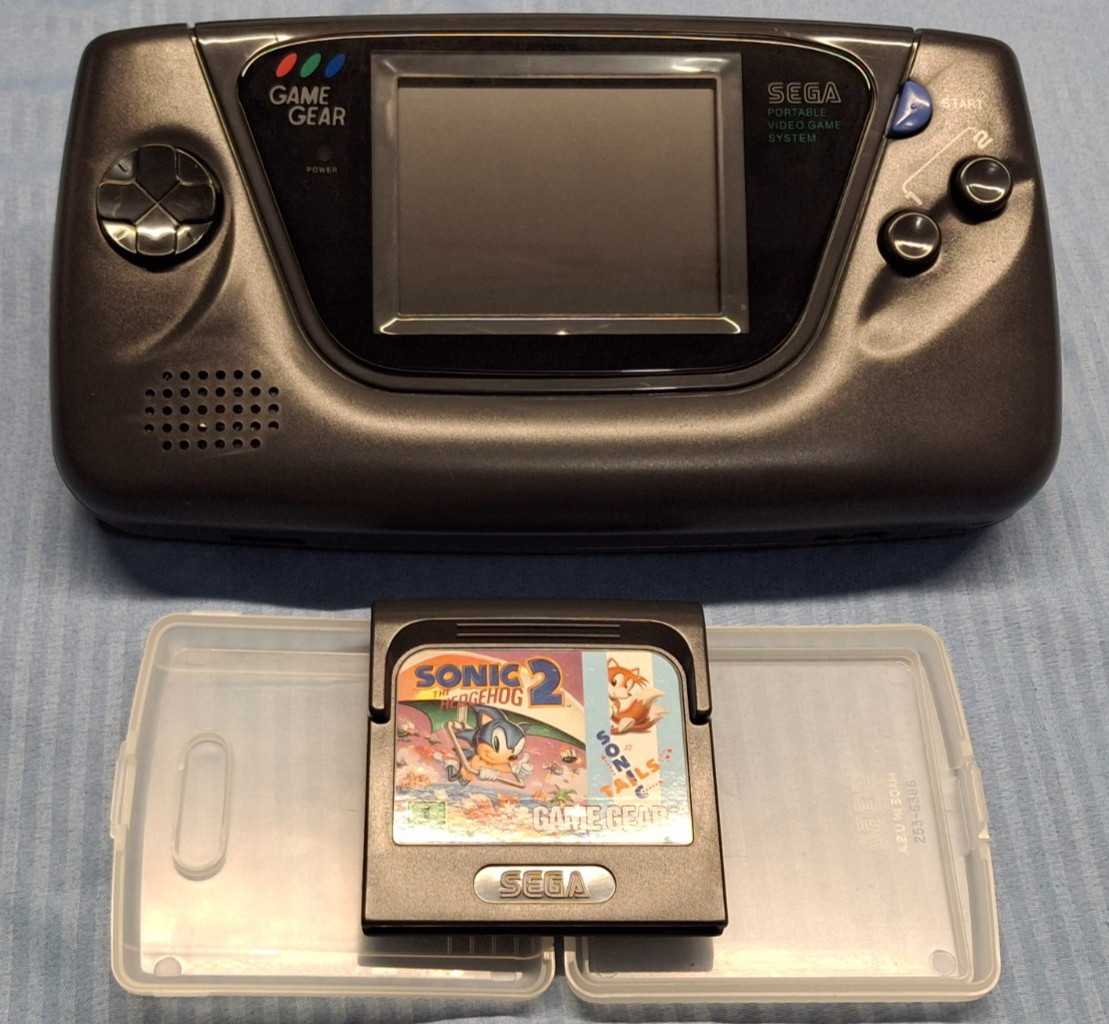 Sega Game Gear 1994; NEW LCD, SOUND & USB-C POWER w/ batteries) + Sonic 2