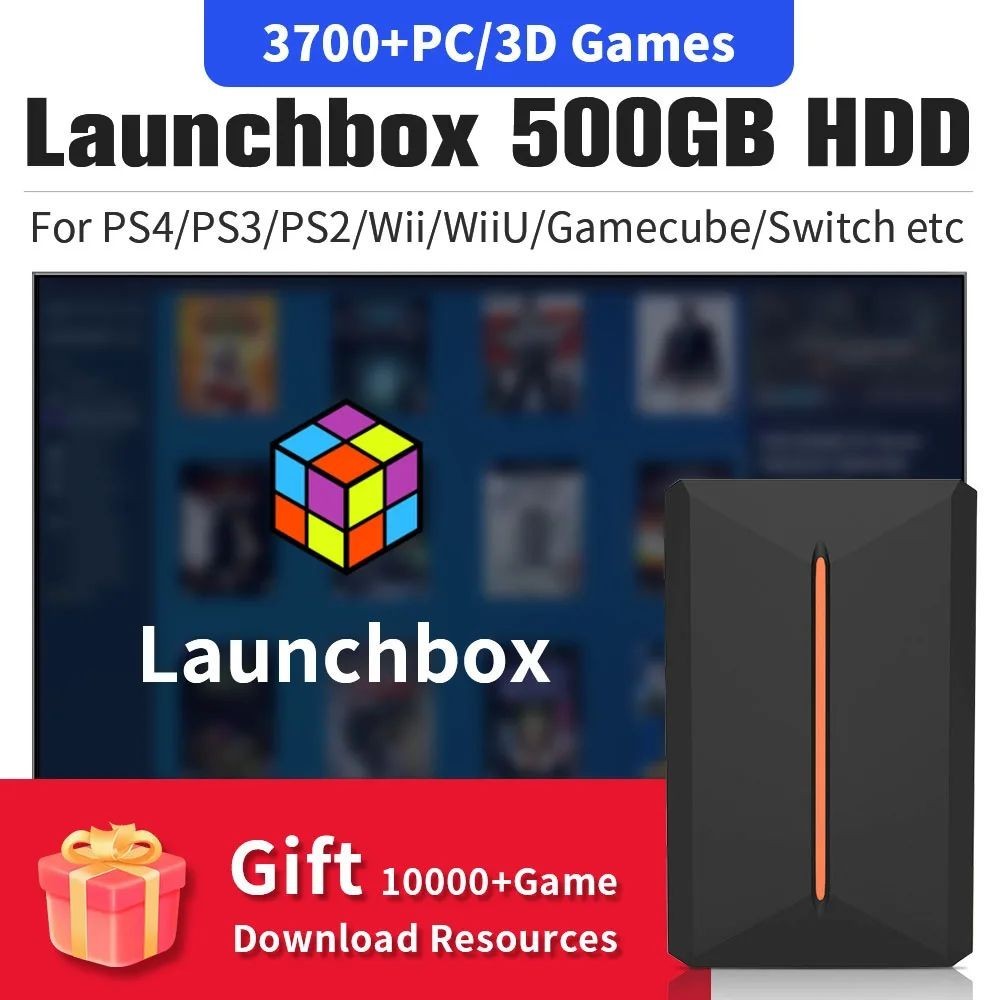 Launchbox 500GB Portable Game HDD – 3700 Games for Multi Consoles