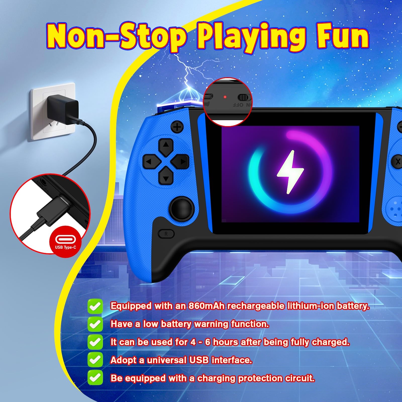 Portable Retro Handheld Game Console, 200 Built-in Classic Retro Games, Handh…