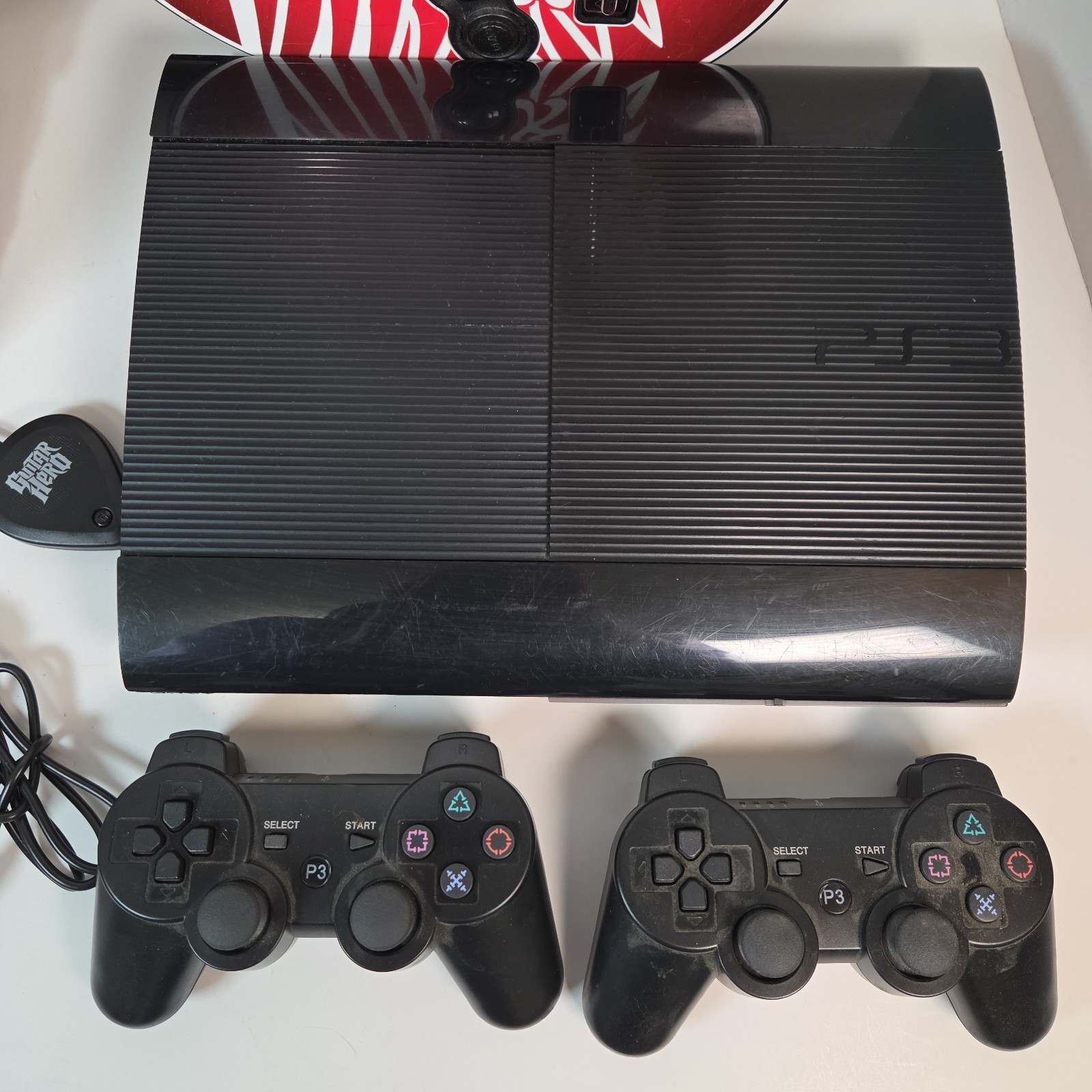 PS3 GUITAR HERO Console Bundle w/ Dongle 25 Games Playstation 3 TESTED