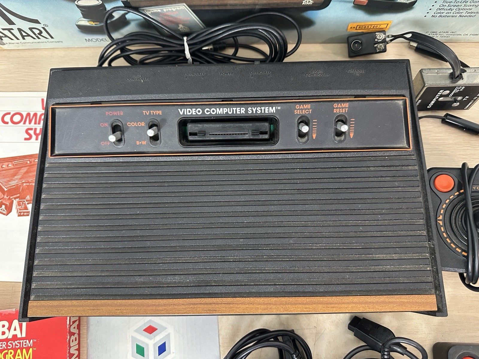 Atari CX-2600 Console in Original In Box w/ Manual, Controllers, Paddles – WORKS