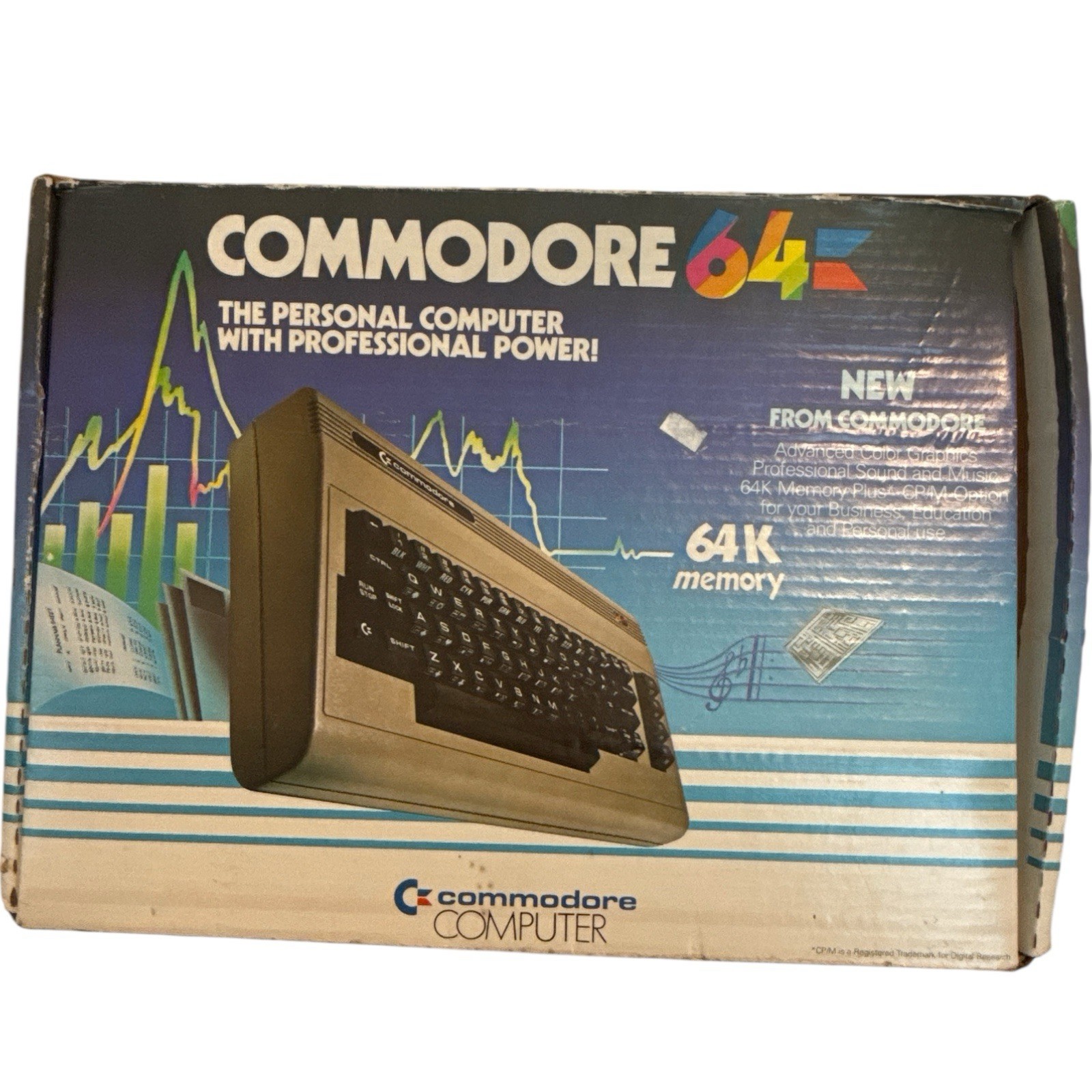 Vintage Commodore 64 Computer and Power Supply with Box C64 PC