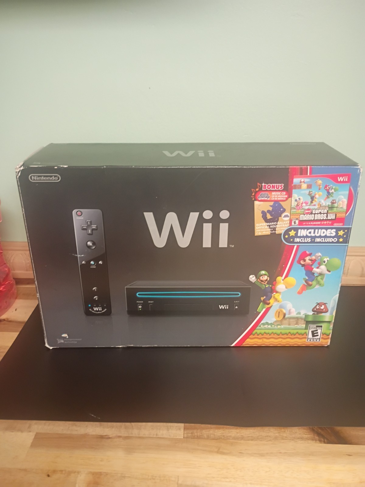 Nintendo Wii Black Holiday Bundle with Super Mario Bros. – New Open Box *Read*