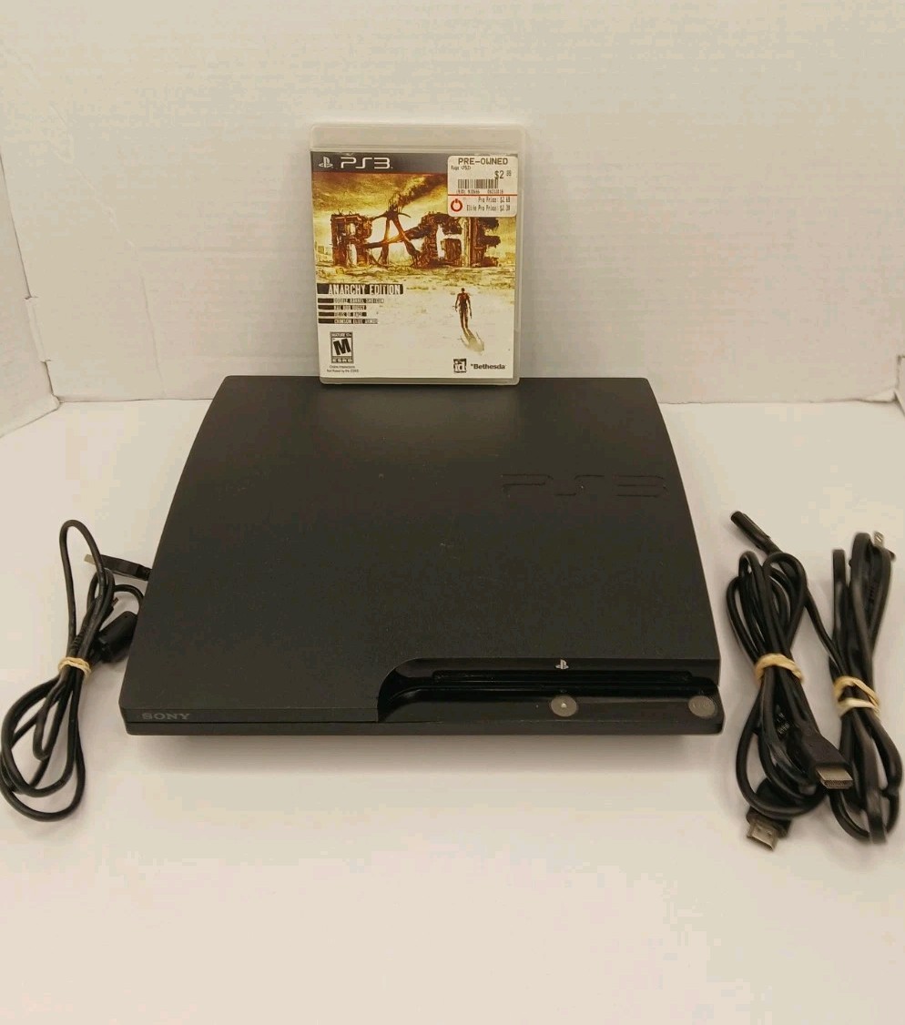 Sony Playstation 3 PS3 Slim 250GB CECH -2001B Black Console Tested Works No Ctrl