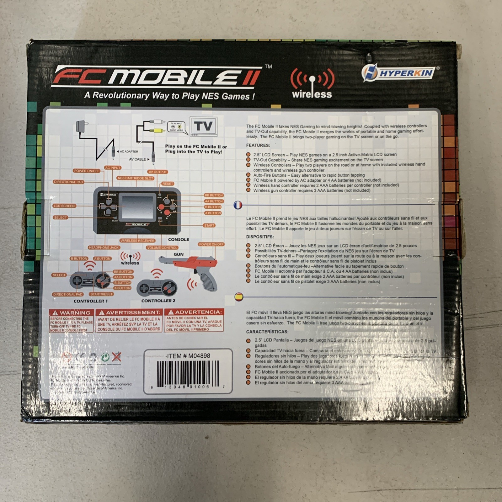 *CIB COMPLETE* Retro Hyperkin FC MOBILE II (2009) Portable NES Black Version