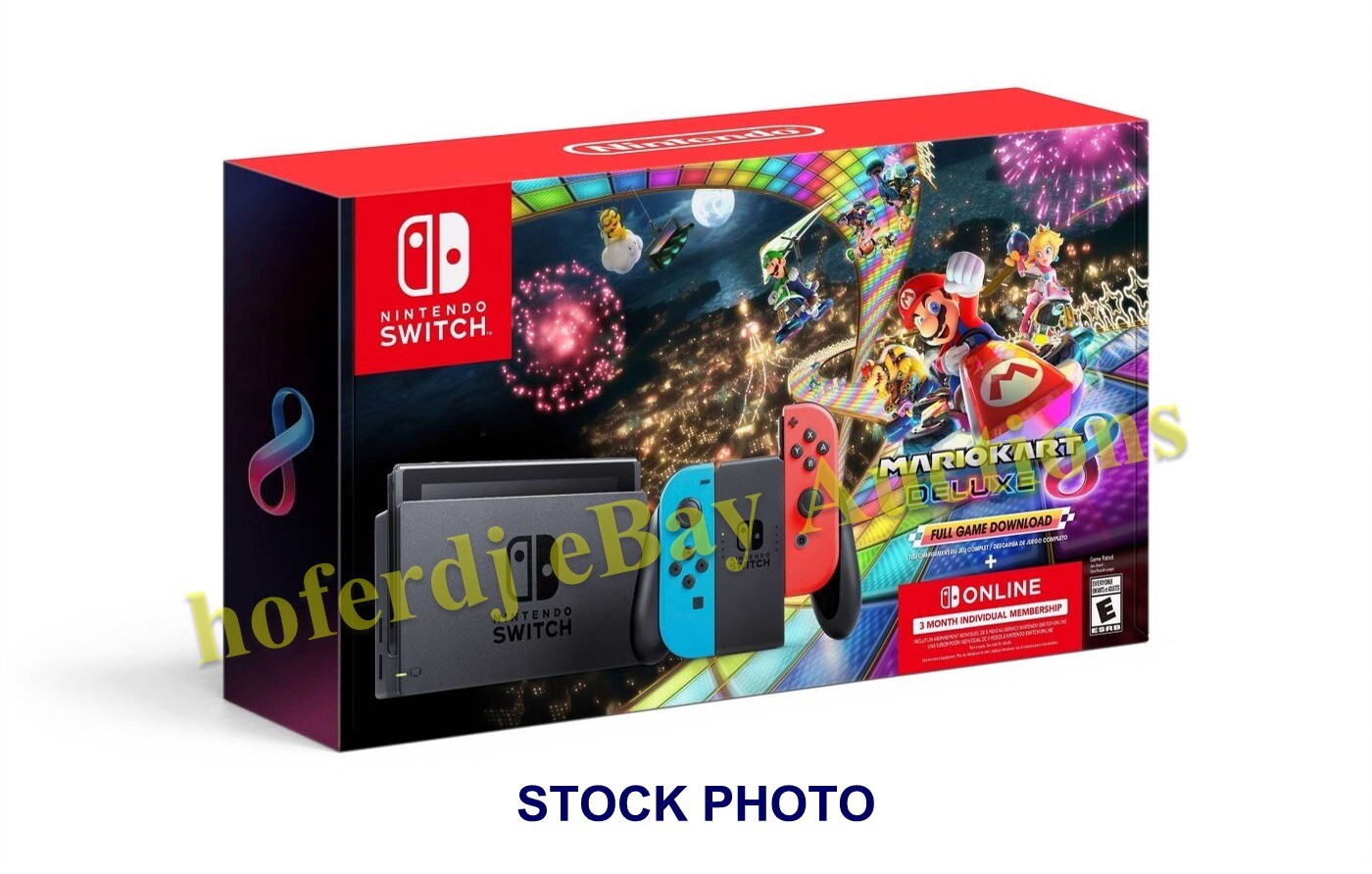 Nintendo Switch Console Joy-Con Neon Blue/Red + Mario Kart 8 Deluxe & Carry Case