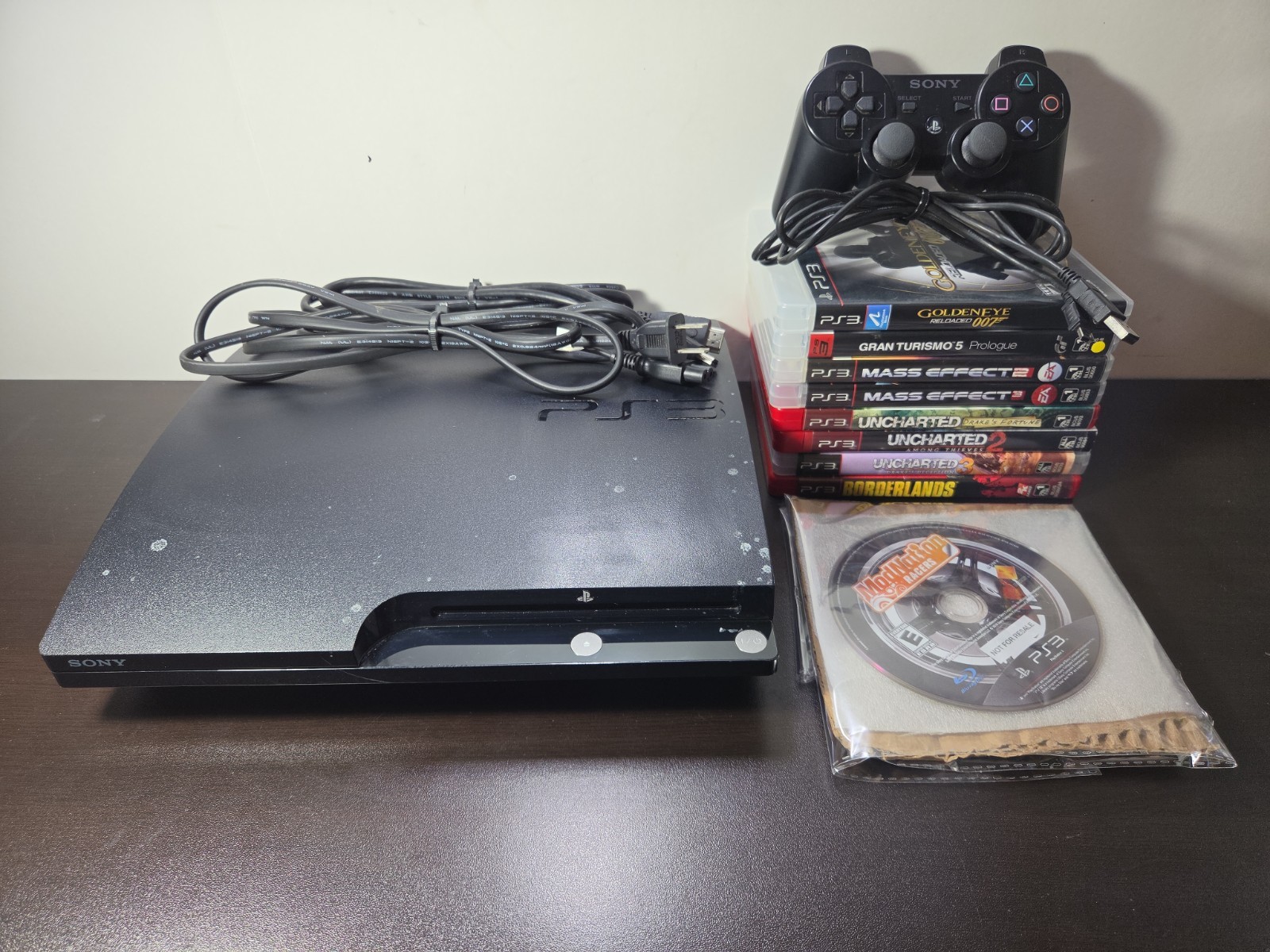 Sony PlayStation 3 Slim CECH-2001A Lot With 8 Games,controller,cords Tested Wrks