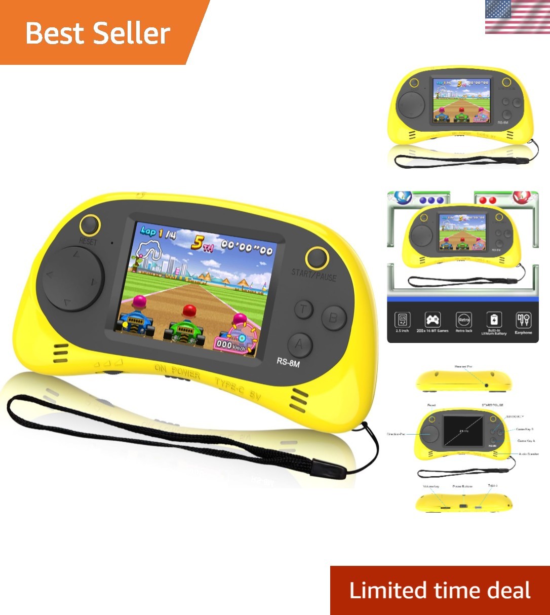 Kids Handheld Game Console with 220 Fun Games – Perfect for Travel and Education