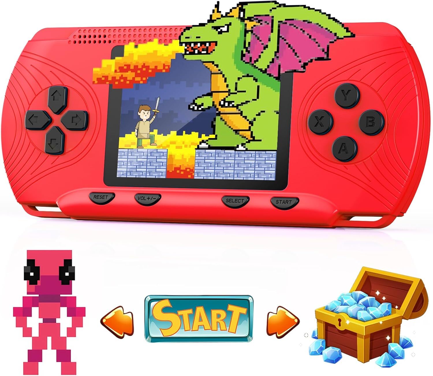 Portable Handheld Game Console 3″ HD Built-in 258 Games HD Classic Kids Toy Gift