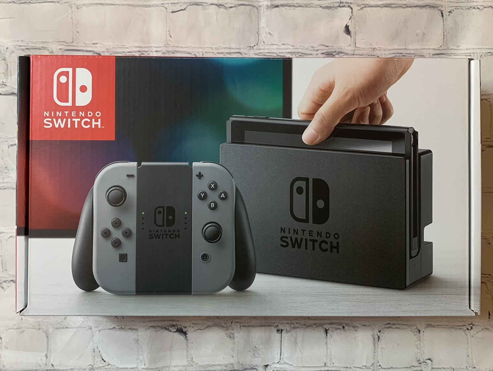 Nintendo Switch 32GB Handheld System Gray Left Joy Con Broken Controller Include
