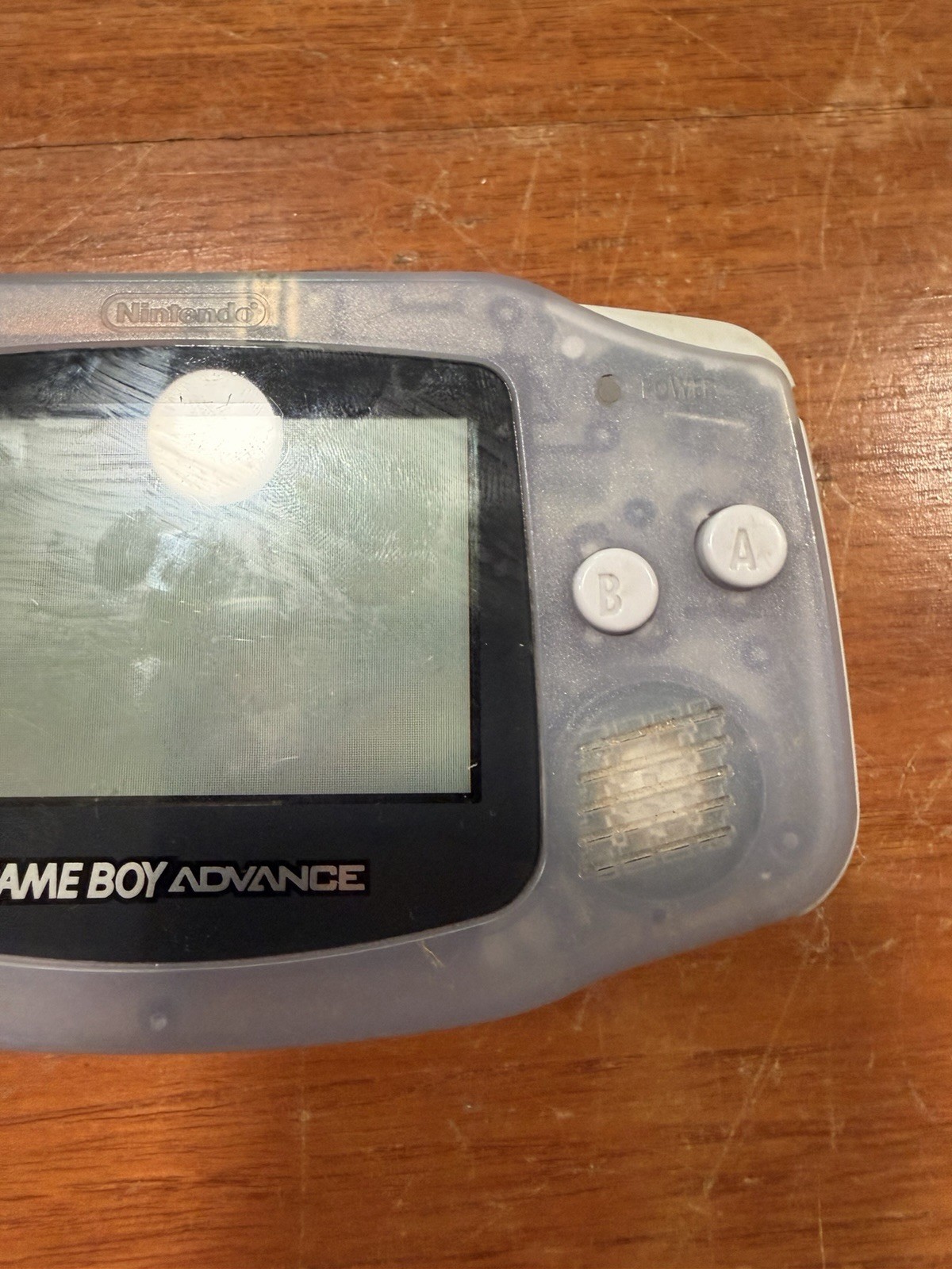 Nintendo Game Boy Advance Console System – Clear Glacier – Parts Only