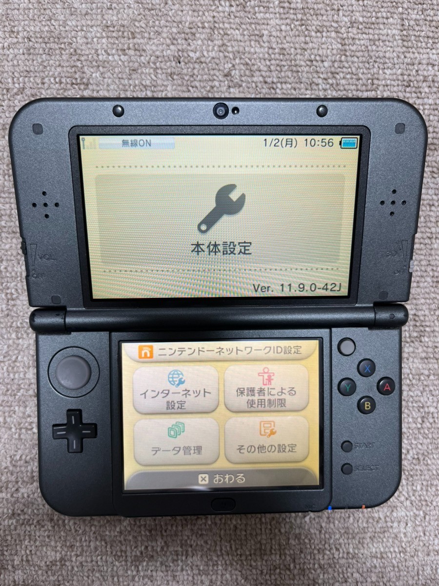 New 3DS LL XL Metalic black Japan Nintendo Console region Japanese B866