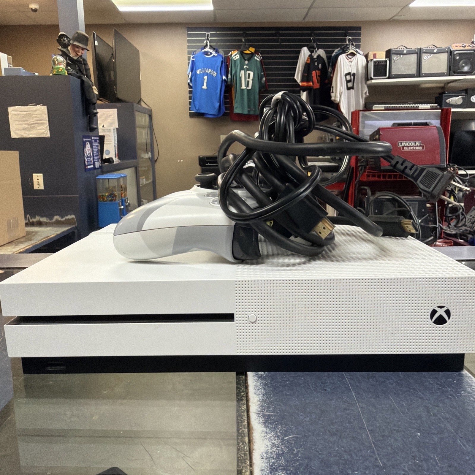 Microsoft Xbox One S Bundle 500GB Game Console – White – Controller And Cables