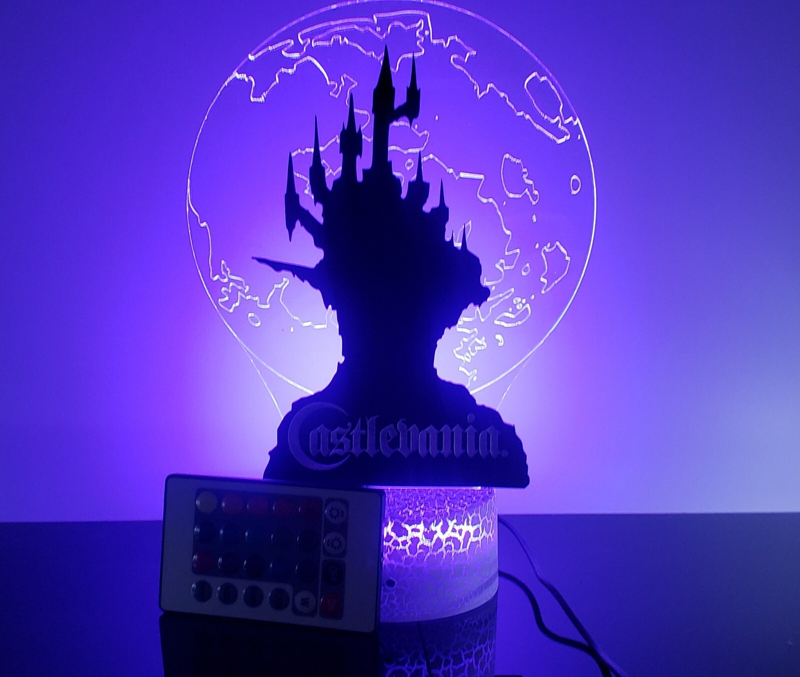 Castlevania light with remote (show it off) crackle base 8 different colors