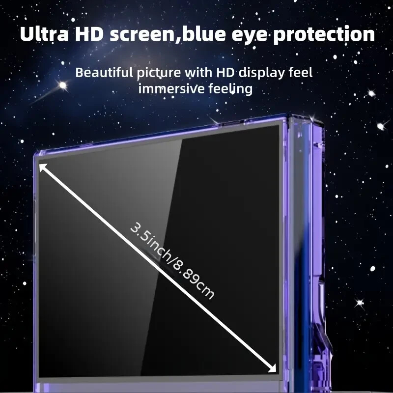 Retro Handheld Gaming Console – 3.5″ IPS HD Screen, USB-C Charging, Large Memory