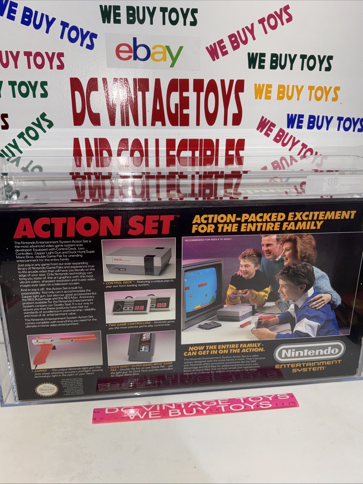 NES Nintendo Action Set Red Zapper System Console VGA Grade 80 + NEW 🔥AFA 🔥