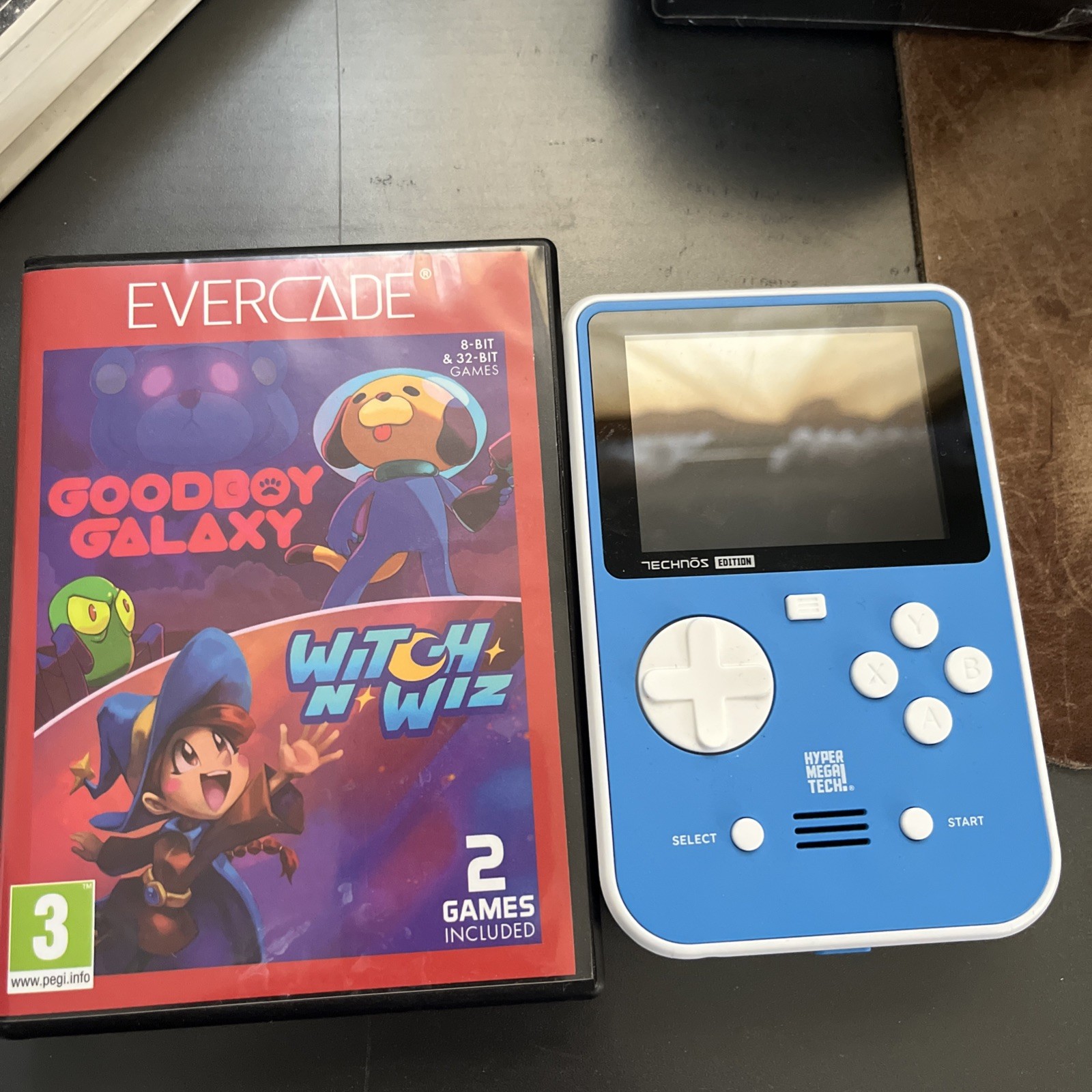 Evercade/Technos Super Pocket Bundle w/ Goodboy Galaxy