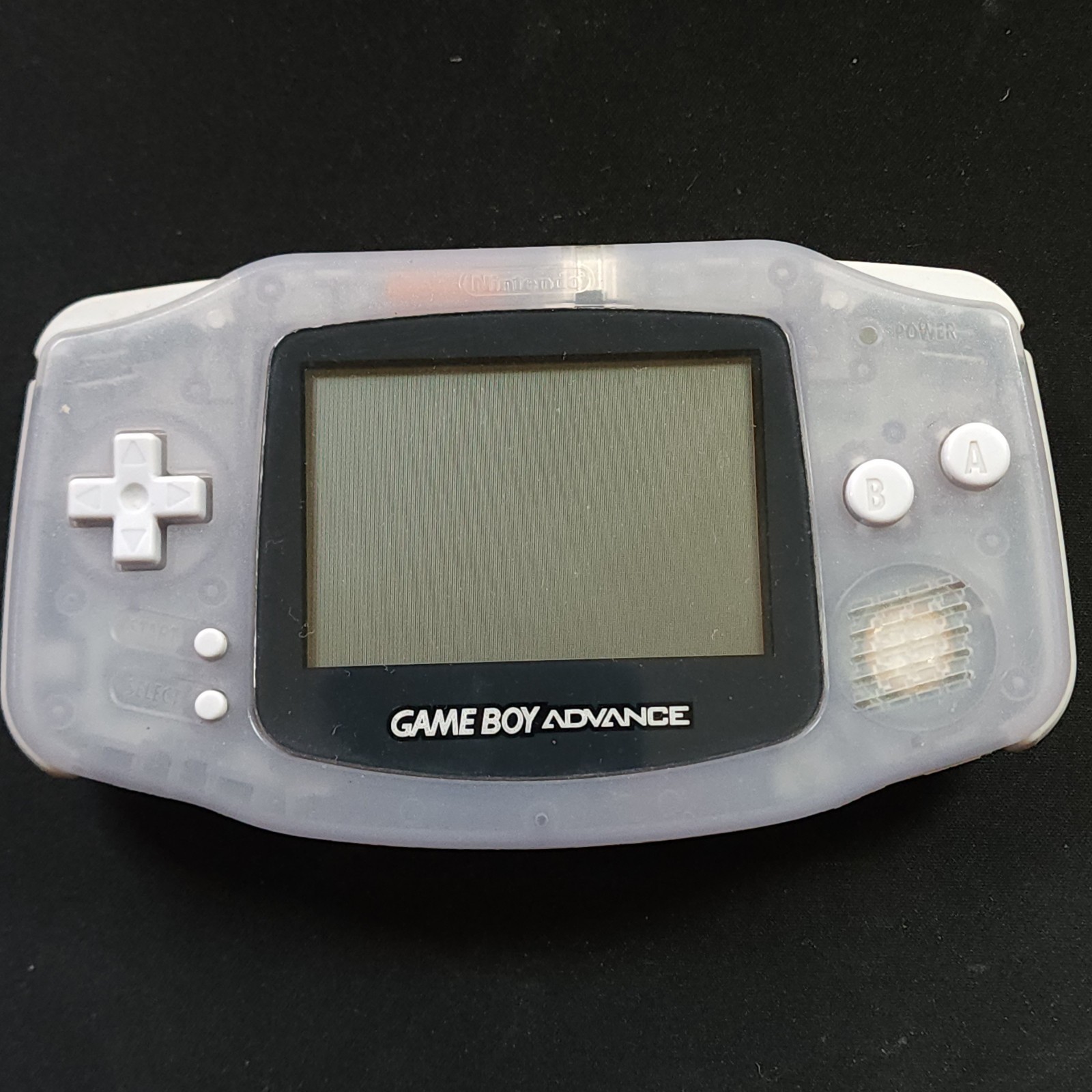 Nintendo Game Boy Advance AGB-001 Glacier Clear Handheld System Great Condition