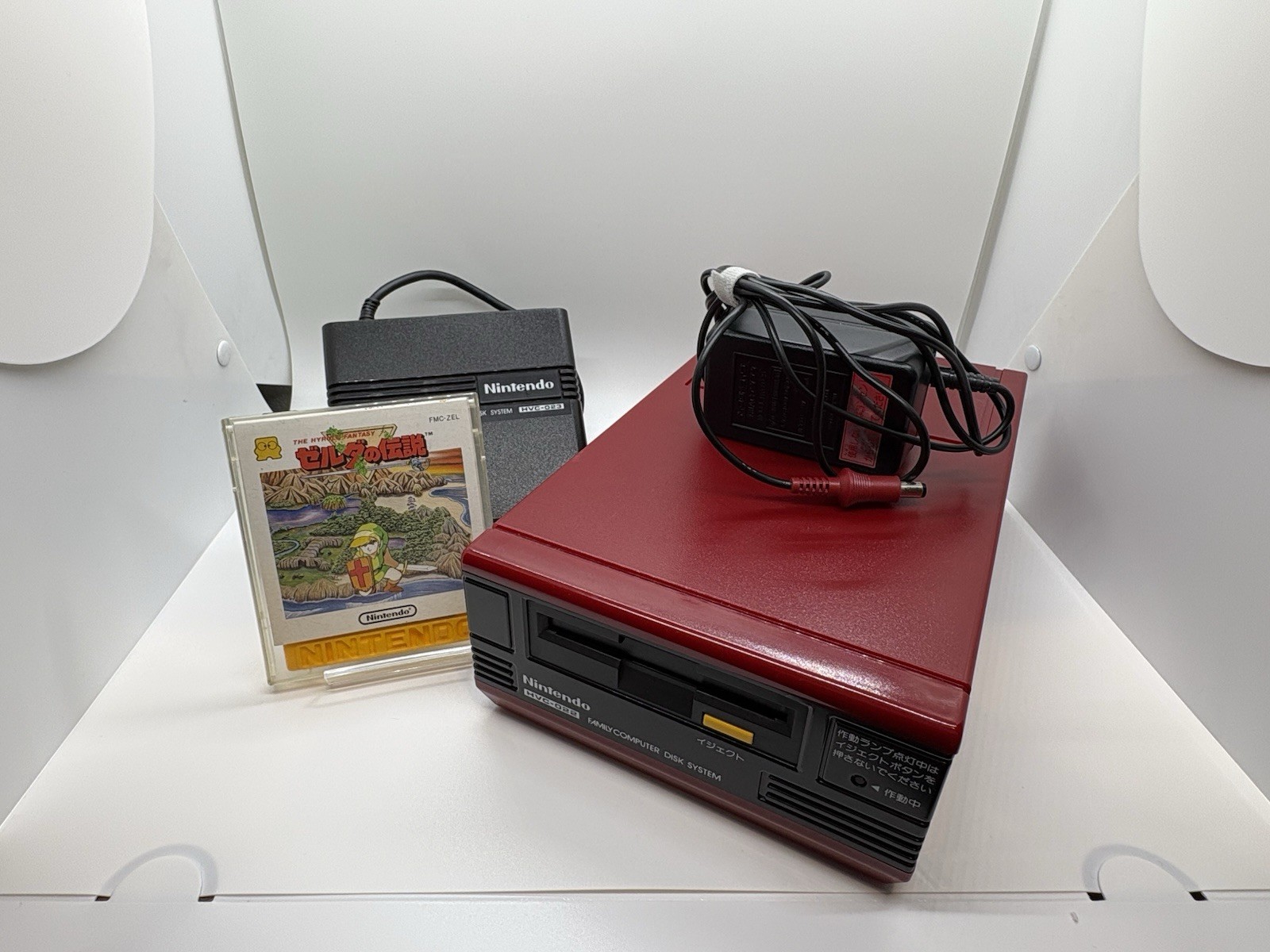 Nintendo Famicom Disk System BUNDLE Zelda Game [TESTED / NEW BELT] w/ Cable