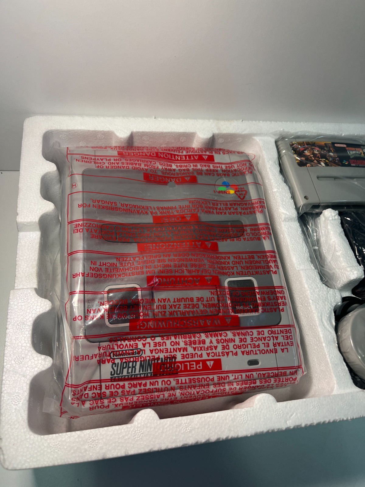 SUPER NINTENDO DONKEY KONG CONSOLE 2 SET GIG SNES PAL SNSP-S-CD(A)-ITA BOXED