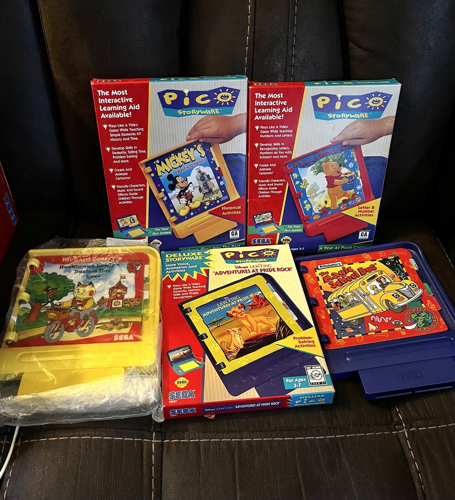 SEGA PICO LEARNING SYSTEM CONSOLE ORIGINAL BOX+5 GAMES 3 CIB ALL TESTED WORKING