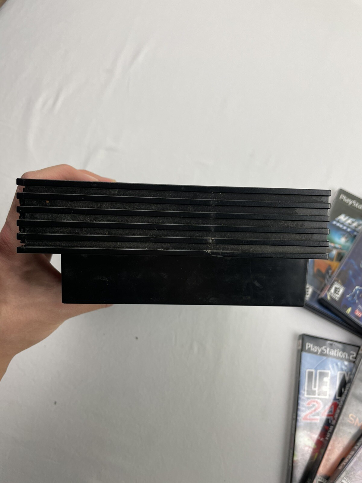 Sony PlayStation 2 Console Bundle Fat System Games Controller Stand Black Tested
