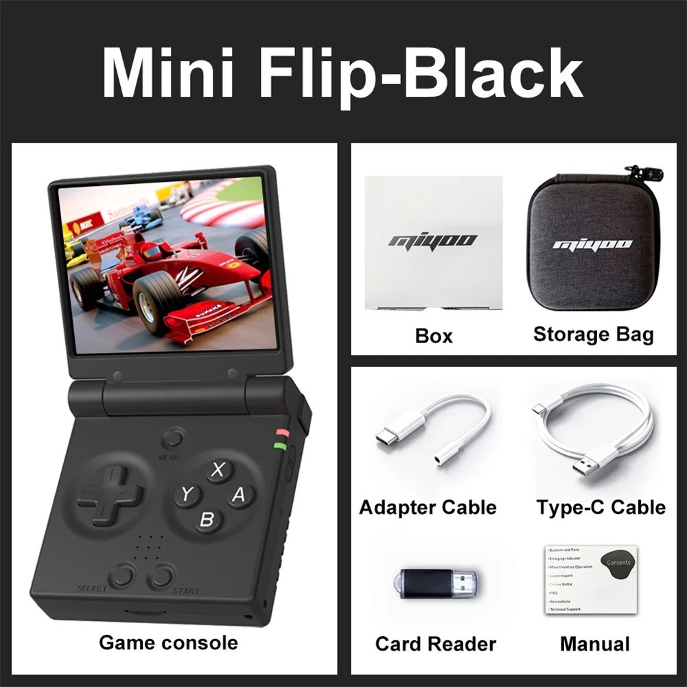 Retro Mini Flip Handheld Game Console 64GB With WiFi
