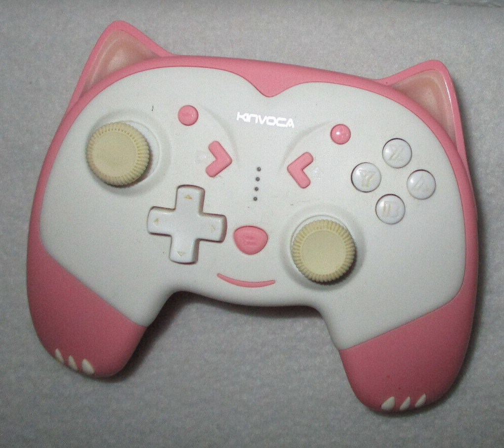 KINVOCA Wireless Pink & White Kitty Cat Blue Tooth Controller Nintendo Switch