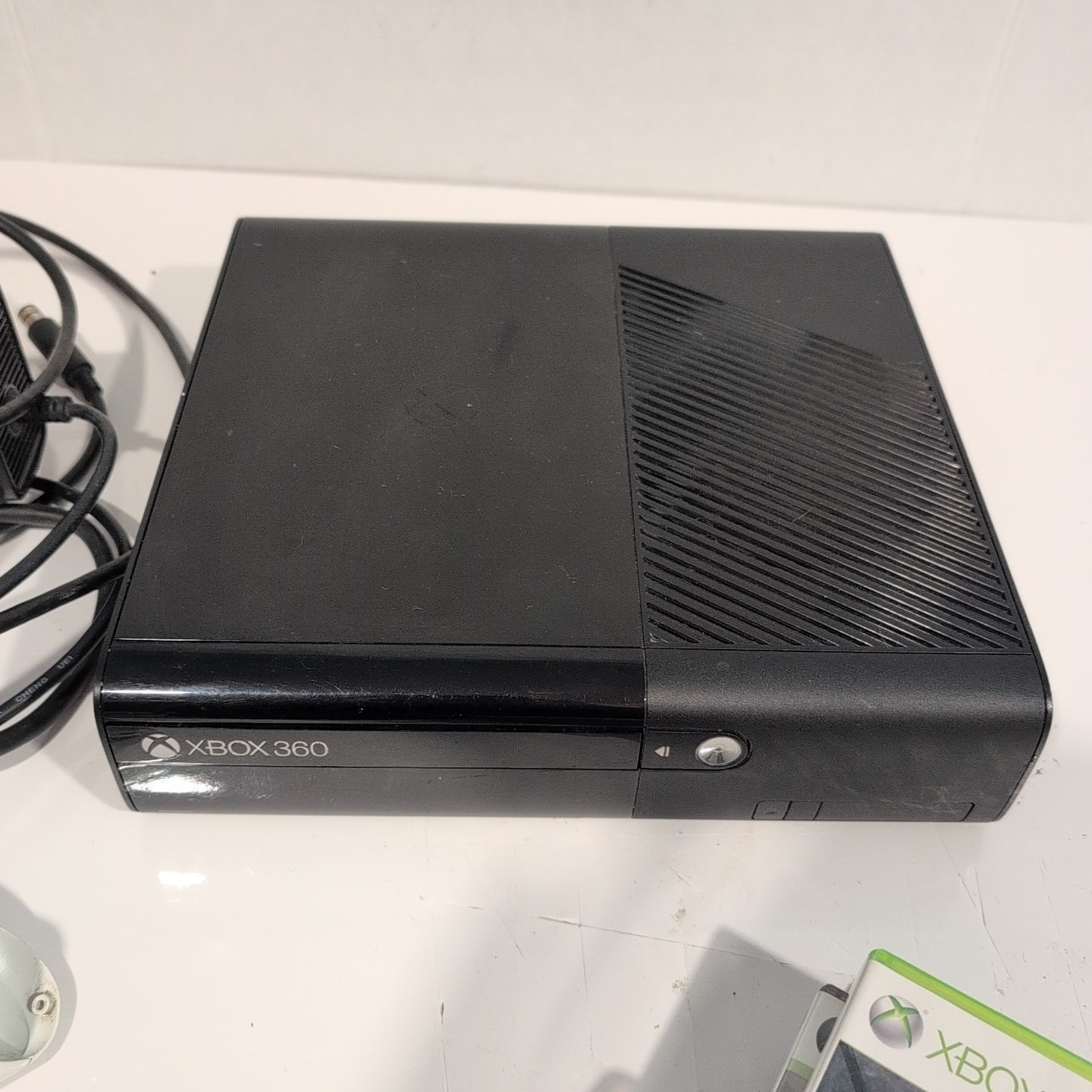 Microsoft Xbox 360 E Console 500GB Black Tested W Remote, HDMI, 4 Games, Power