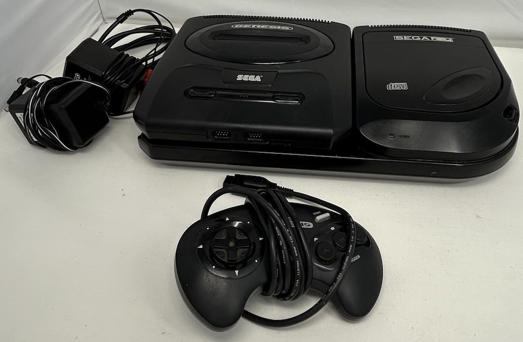Sega Genesis Model 2 + Sega CD Model 2 Bundle Tested Working READ