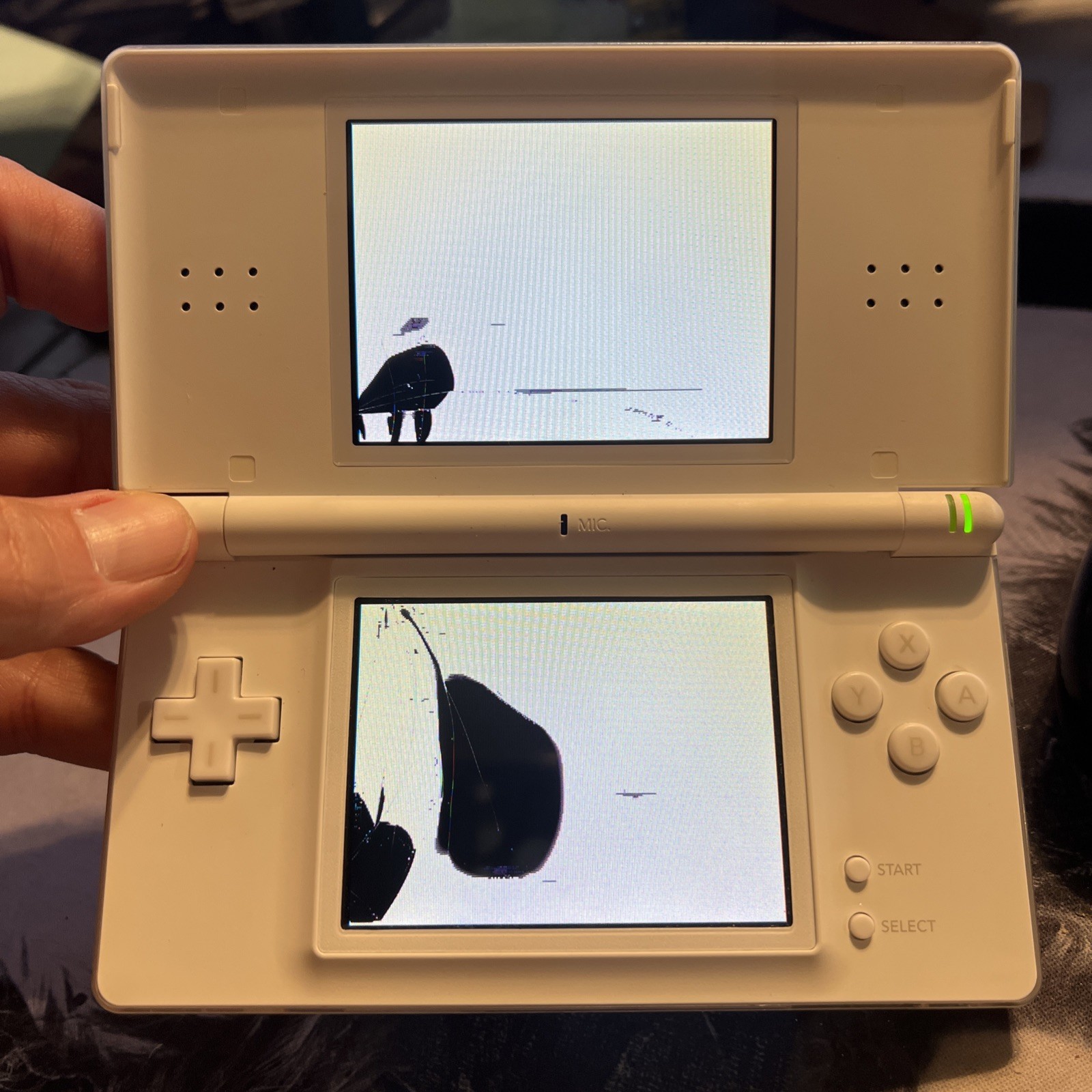 Nintendo DS Lite Handheld Cream White Cracked Screens. Crispy Buttons. Clean