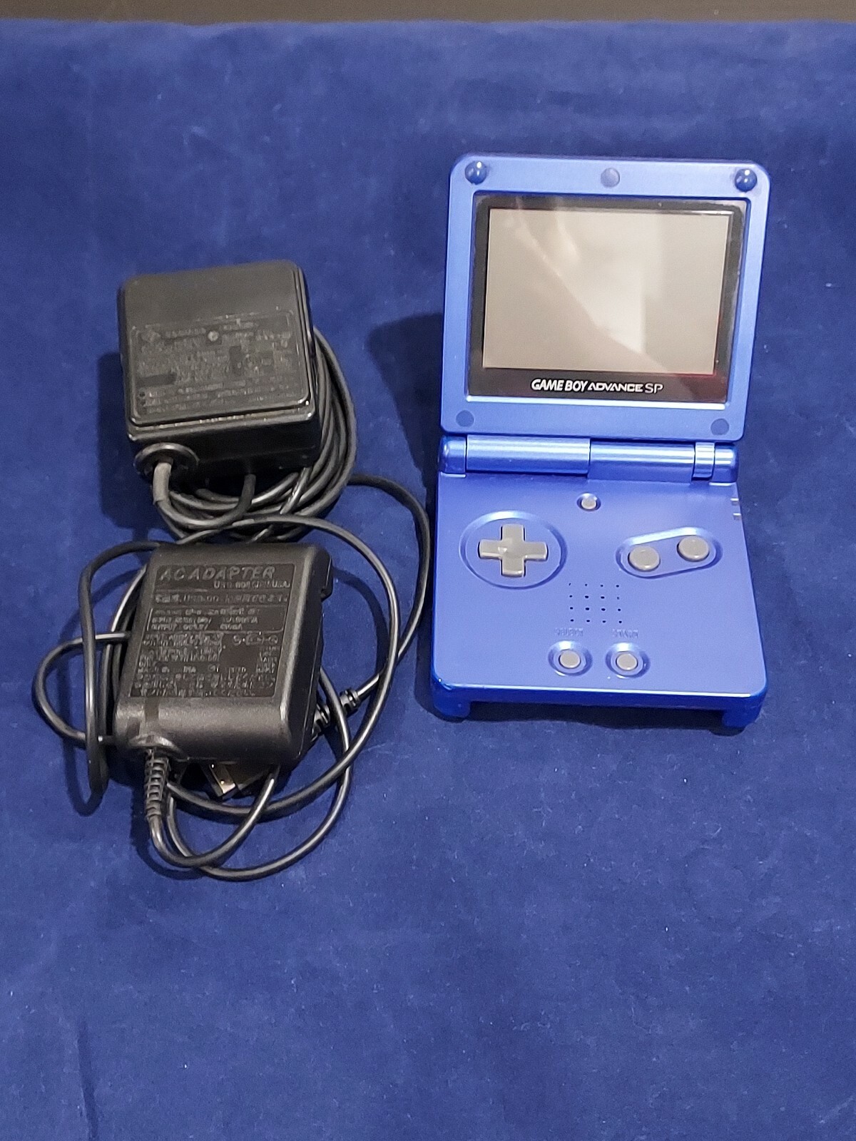 TESTED Nintendo AGS-001 Game Boy Advance GBA Console System Blue 2 Cords #228A