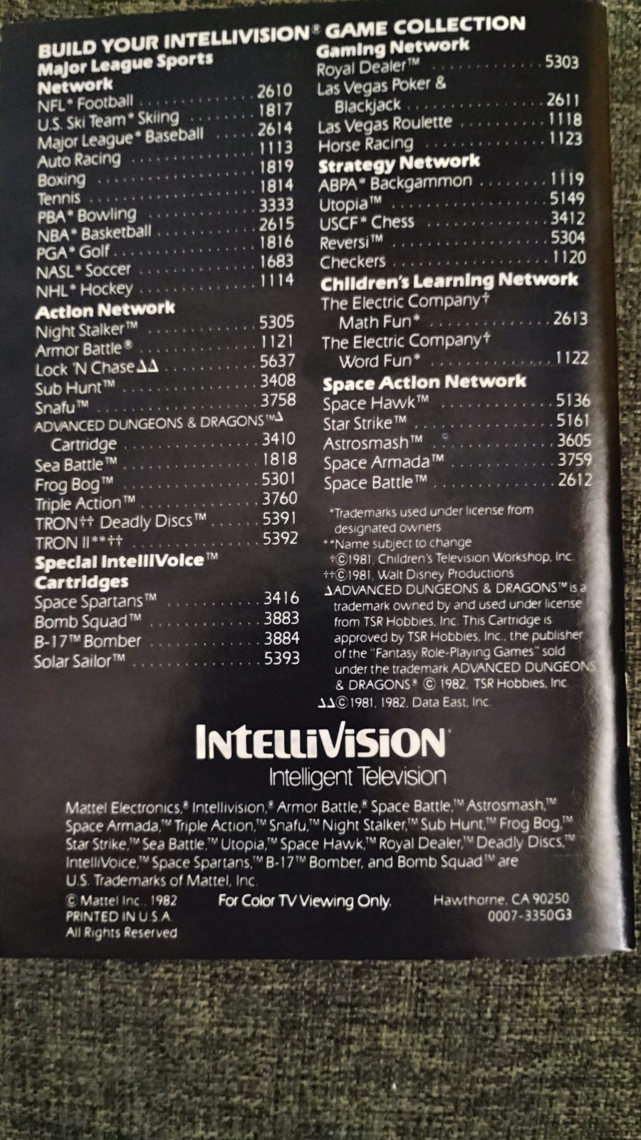 Mattel Electronics Intellivision Console w/ Intellivoice Module & Games, RF 1979